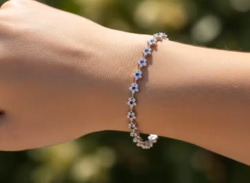 Elegant Floral Silver-Plated Bracelet | Delicate Flower Design | Bracelet Jewelry for Women Gift for Her, Gift for Girlfriend, Gift for Wife