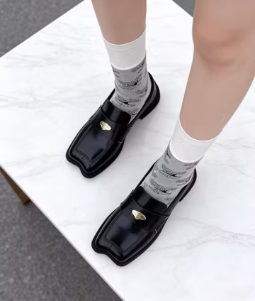 Handmade Black Leather Loafers | Square Toe Cut Out Shoes | Vintage Handmade Leather Slip On Footwear | Custom Genuine Leather Dress Shoes