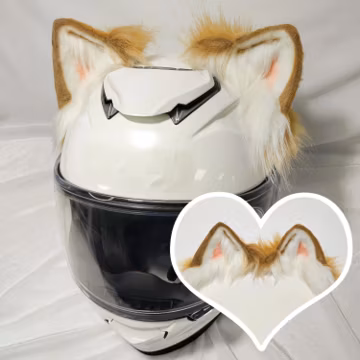 Faux Fur Fox Ears Motorcycle Helmet Accessory: Moto Decor