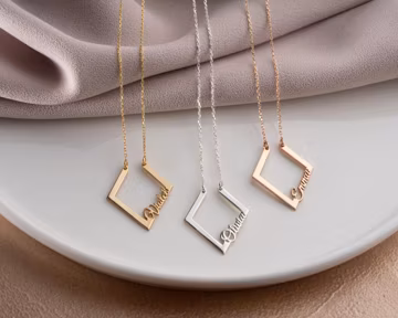 Geometric Ring Holder Necklace, Custom Ring Keeper Necklace, Name Ring Keeper Pendant, Wedding Ring Holder, Engagement Ring Necklace