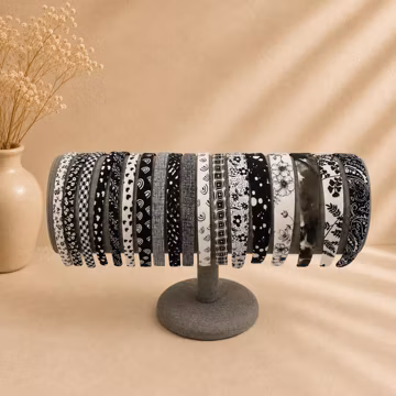 Black & White Headbands | Skinny Headbands to Wide Headbands | Girls or Women | 18 fabric choices