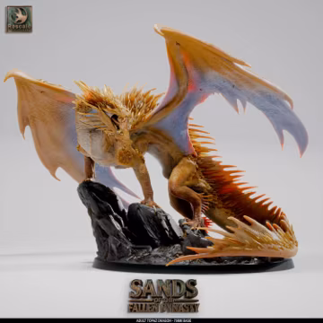 Adult Topaz Dragon | Sands of the Fallen Dynasty | Rescale Miniatures | 75mm+ Centerpiece Model