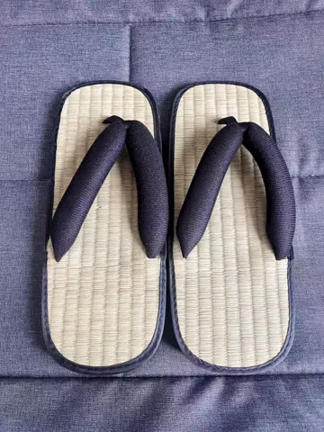 Japanese Tatami Flip flops,Natural Straw House Slippers, Summer Flip flops for Indoor, Handmade Boho Flip Flops, Summer Sandals for Men