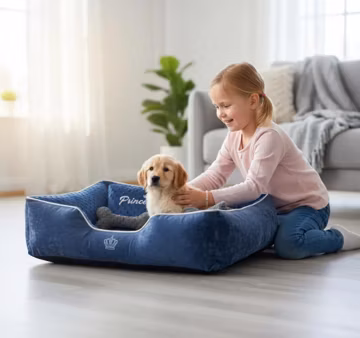 Luxury Soft Dog Bed with Removable Covers — Plush Pet Sofa for Small & Medium Breeds | Personalized Pet Bed | Handmade | Includes Toy Pillow