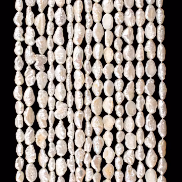 Vintage Japanese Rice Pearl Beads, 5mm, 16 Inch Strand, Artisan Jewelry Supplies from Japan