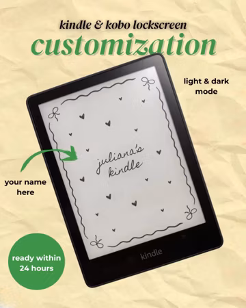 CUSTOM Name Kindle Lock Screen | Kindle Screensaver | Cute Kindle Wallpaper | Kindle Cover | Kindle Accessory | Kobo Screensaver | Coquette