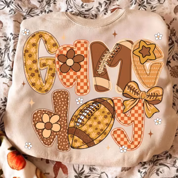 Fall Game Day Png, Retro Football Png, Fall Boho Floral Game Day Png, Football Bow Png, Cute Game Day Png, Preppy Football Png