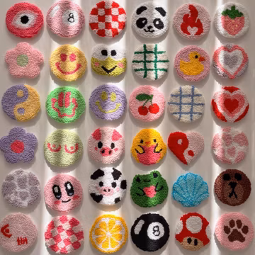 Punch Needle Custom Car Coaster, Set of 2 Car Cup Coasters, Handmade Cute Car Accessories, New Car Gift, Gift for New Driver, 8 Ball Coaster