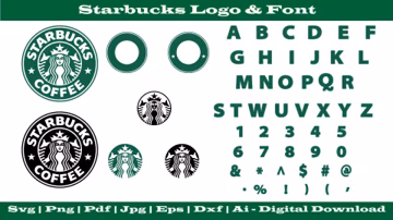 Starbucks Logo & Font (svg, png, pdf, jpg, eps, ai, dxf) (Digital Download)