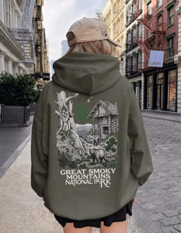 Vintage Great Smoky Mountains Hoodie | Forestcore Cabin Pullover