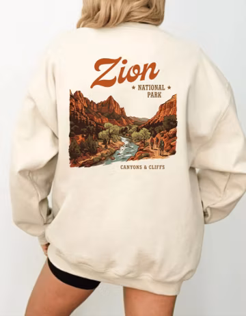 Vintage Zion National Park Sweatshirt | Cozy Autumn Crewneck | Granola Girl Jumper