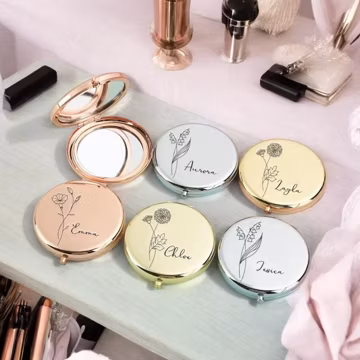 Personalised Compact Mirror Engraved Makeup Mirror Bridesmaid Gift Wedding Personalised Gift Pocket Mirror Luxury Wedding Compact Bridesmaid