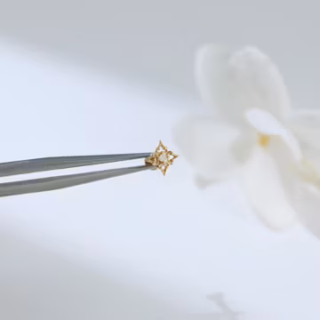 14K Solid Gold Diamond Starburst Helix Piercing Jewelry, Celestial Tragus Cartilage Screw Back
