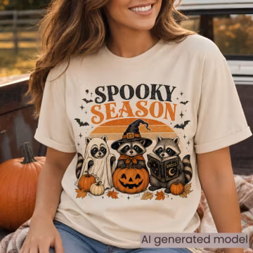 Spooky Raccoon Png Transparent Background High Resolution Instant Download Printable Artwork Halloween Theme Men Gift Sublimation Design