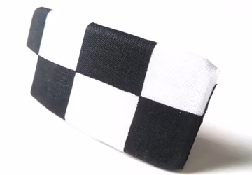 Black White Checkered Barrette Square