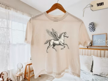 Pegasus T-Shirt, Winged Horse Graphic Tee, Mythical Creature Apparel, Vintage Engraving Style Art, Greek Mythology Fantasy Sweatshirt