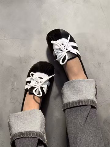 Hybrid Ballet Flats Sneakers | Vintage Sporty Ballerinas | Wide toe box shoes women | Barefoot Style Leather Shoes | Custom Any Color