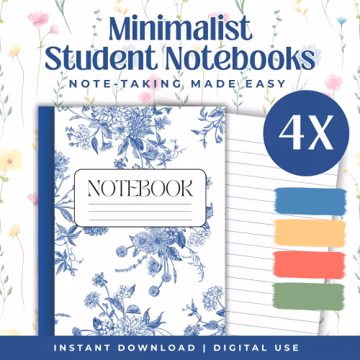 Digital Student Notebook Bundle | GoodNotes Notebooks for School | College Student Digital Notes | Ipad Digital Notetaking | Student Planner
