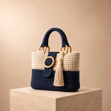 Two Tone Crochet Tote Pattern, T-Shirt Yarn Handbag Tutorial, DIY Hobo Bag Crochet, Easy Market Bag Pattern, Beginner Crochet Purse PDF
