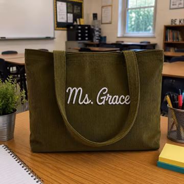 Personalized Teacher Teacher Gifts Tote Bag, Custom Embroidered Bag for Teacher Appreciation,Teacher Gift