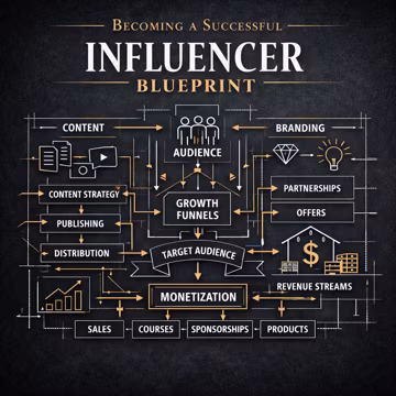 How to Become an Influencer, Grow Your Following & Monetize Content, Social Media Blueprint for Beginners, Digital PDF