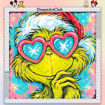 Grinch Diamond Painting Kit: 5D DIY Christmas Decor
