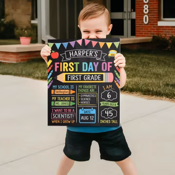 Liquid Chalk Dry Erase School Board, First Day of School Sign, Reusable First and Last Day Set, Back to School Chalkboard