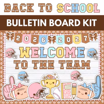 Football Back to School Bulletin Board Kit, 2026 2027, Pastel Classroom Door Decor (Editable)
