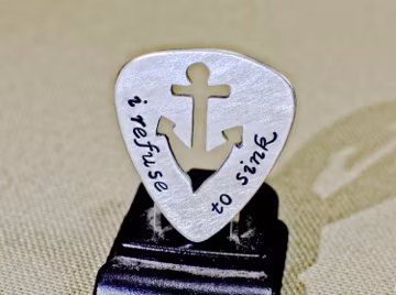 silver anchor guitar pick sterling plectrum - Solid 925 GP3305