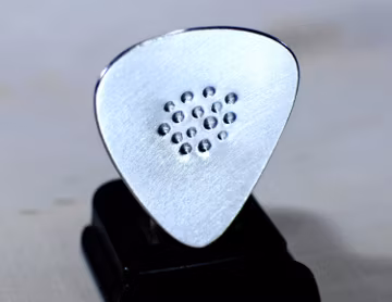 Aluminum Guitar Pick with Hammered Texture for Added Grip and Subtle Curve for the Creative Guitarist - GP289