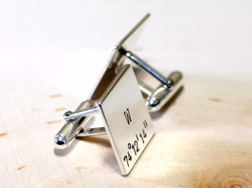 Custom sterling silver cuff links for 25th anniversary - weddings - birthdays and more