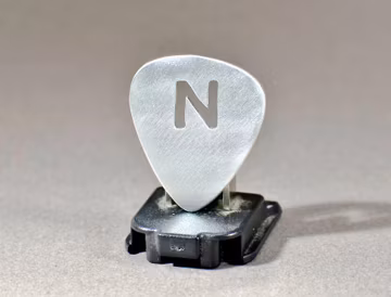 Personalized Guitar Pick Handmade from Aluminum with Custom Cut Out Initials - GP7134