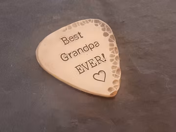Bronze guitar pick - playable for Grandpa - Gift for Grandpa