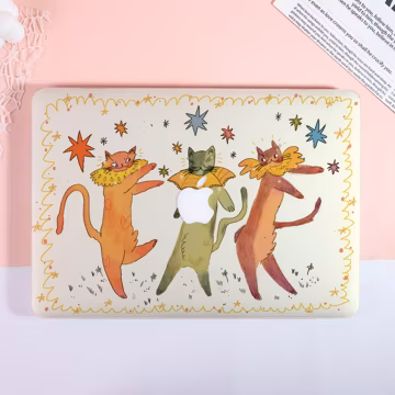 Dancing Cat Macbook Case,Hard Laptop Case for Macbook Air 15/13,Macbook Pro 13/14/15/16,2025 2026 Cute Macbook Cover,Neo A18,M4 M5