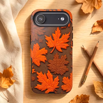 Personalized 3D Maple Leaf iPhone Case for Mom - Tough Protection for iPhone 17 Pro Max, 13, 14, 15, 16 Pro - Impact Resistant iPhone Case