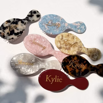 Personalized Engraved Hair Comb, Custom Name Purse Comb, Mini Hairbrush for Women, Bridesmaid Gift