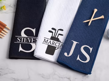 Embroidered Golf Towel: Personalized Microfiber Golf Gift, Custom Gifts for Men Dad, Father's Day gift