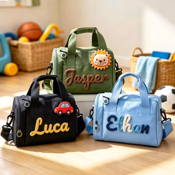 Personalized Kids Duffel Travel Bag,Custom Embroidered Dance Gym Sports Bag,Toddler Overnight Weekender Bag,Back to School Gifts, Kids Gifts