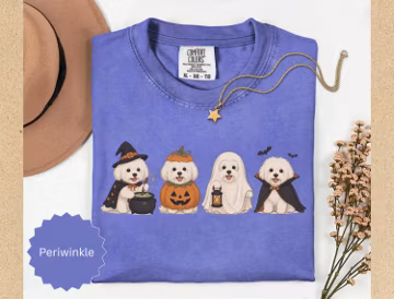 Comfort Colors® Halloween Coton de Tulear Shirt, Cute Coton de Tulear Shirt, Spooky Coton de Tulear Tee, Coton de Tulears Halloween Tshirt