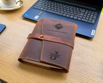 Refillable Leather Journal with Free Notebook and Pen, Christmas Gift, Travel Notebook, Corporate Gifts, Engraved Journal, Employee Gift