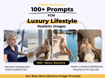 AI Luxury Lifestyle Photo Prompts | Create Aesthetic UGC & Influencer Content | Nano Banana Prompt Bundle
