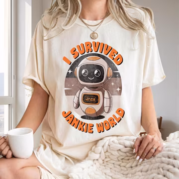 I Survived Jankie World Robot PNG, Funny Cartoon Digital Download