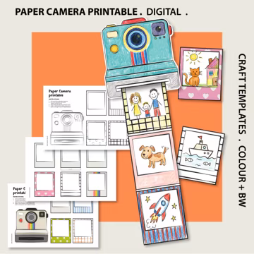 Paper Camera Kids Printable | Kids Photography Activity | End of Year Memory Gift | Homeschool Teacher Resource | Polaroid Printable
