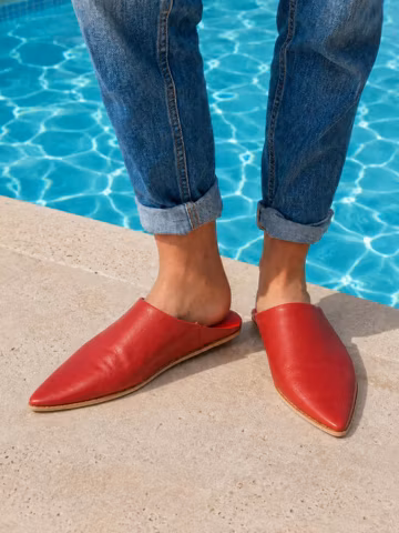 Moroccan Pointed Babouche Slippers | Handmade Leather Mules | Pointed Leather Shoes | Moroccan Shoes | Men Women Slip On