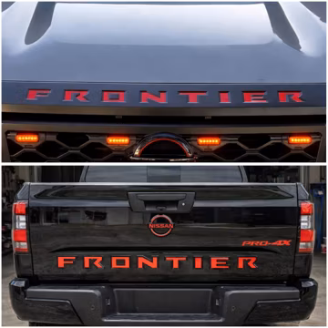 Nissan Frontier Pro-4X Decal Bundle 2022-2026 – Tailgate, Hood Letters & Pro 4X Emblem Decal Inserts, Vinyl Decals