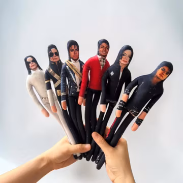 Full Style Michael Jackson Cosplay Prop Doll Plush, Horror Movie Moonwalk Plush Doll Killer Thriller Bricks King Of Pop MJ Doll MJ Cosplay