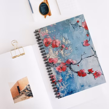 Winter Blooms Spiral Notebook - Seasonal Floral Journal, Snowy Garden Gift Idea, Cold Weather Diary, Botanical Beauty Notebook, Cozy Nature