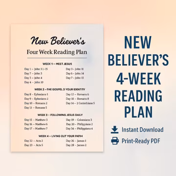 Christian Bible Study Guide For Beginners- 4 Weeks of Scripture (Printable PDF) - Instant Download