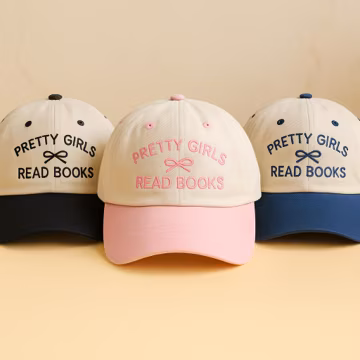 Pretty Girls Read Books Hat, Embroidered Dad Hat, Aesthetic Baseball Cap, Reading Lover Gift, Preppy Trucker Cap, Cute Bookish Hat for Women