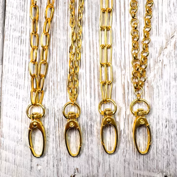 Gold ID Badge Holder Chain Necklace Lanyard